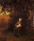 Eastman Johnson A Quiet Hour painting